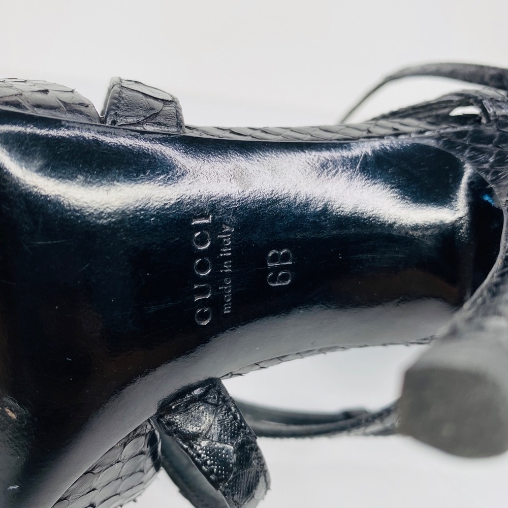 Gucci Green Snakeskin Strappy Python Sandals 6b - image 8